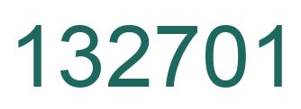 Number 132701 green image