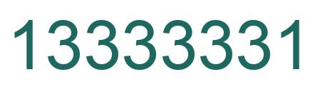 Number 13333331 green image