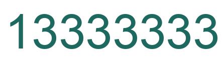 Number 13333333 green image