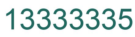 Number 13333335 green image