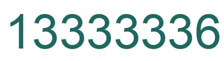 Number 13333336 green image