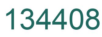 Number 134408 green image