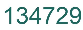 Number 134729 green image