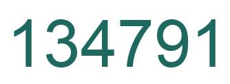 Number 134791 green image