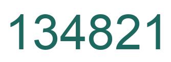 Number 134821 green image