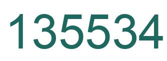 Number 135534 green image
