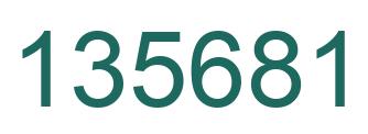 Number 135681 green image