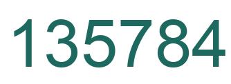 Number 135784 green image