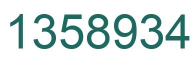 Number 1358934 green image
