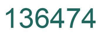 Number 136474 green image