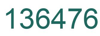 Number 136476 green image