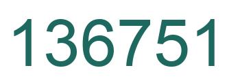 Number 136751 green image