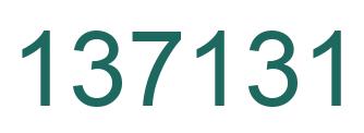 Number 137131 green image