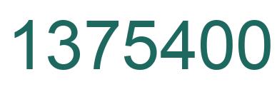 Number 1375400 green image