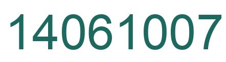 Number 14061007 green image