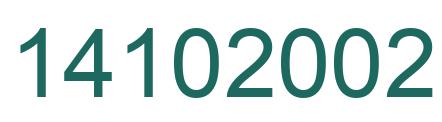 Number 14102002 green image
