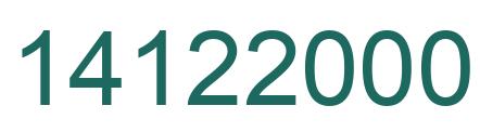 Number 14122000 green image