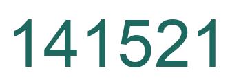 Number 141521 green image