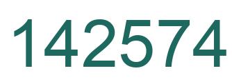 Number 142574 green image
