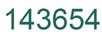 Number 143654 green image