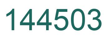 Number 144503 green image