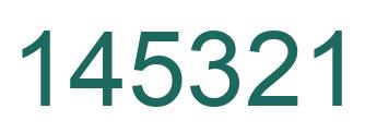 Number 145321 green image