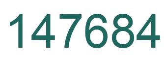 Number 147684 green image