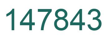 Number 147843 green image