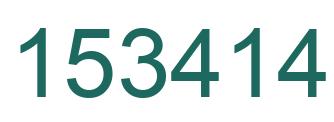 Number 153414 green image
