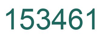 Number 153461 green image