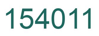 Number 154011 green image
