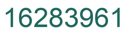 Number 16283961 green image