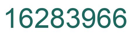 Number 16283966 green image