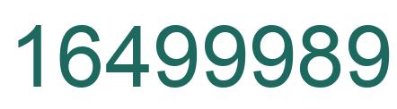 Number 16499989 green image