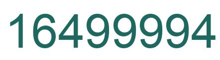 Number 16499994 green image