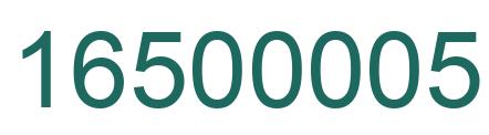 Number 16500005 green image
