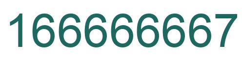 Number 166666667 green image