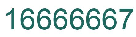 Number 16666667 green image
