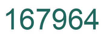 Number 167964 green image