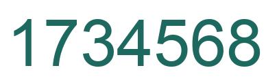 Number 1734568 green image