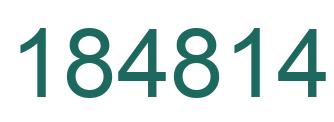 Number 184814 green image