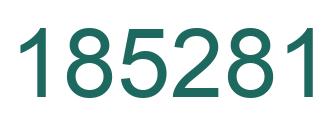 Number 185281 green image