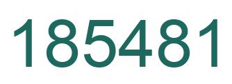 Number 185481 green image