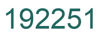 Number 192251 green image