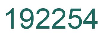 Number 192254 green image