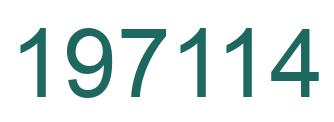 Number 197114 green image