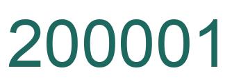 Número 200001 imagen verde
