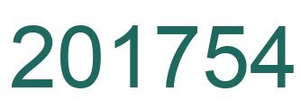 Number 201754 green image