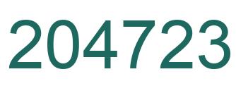 Number 204723 green image