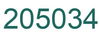 Number 205034 green image